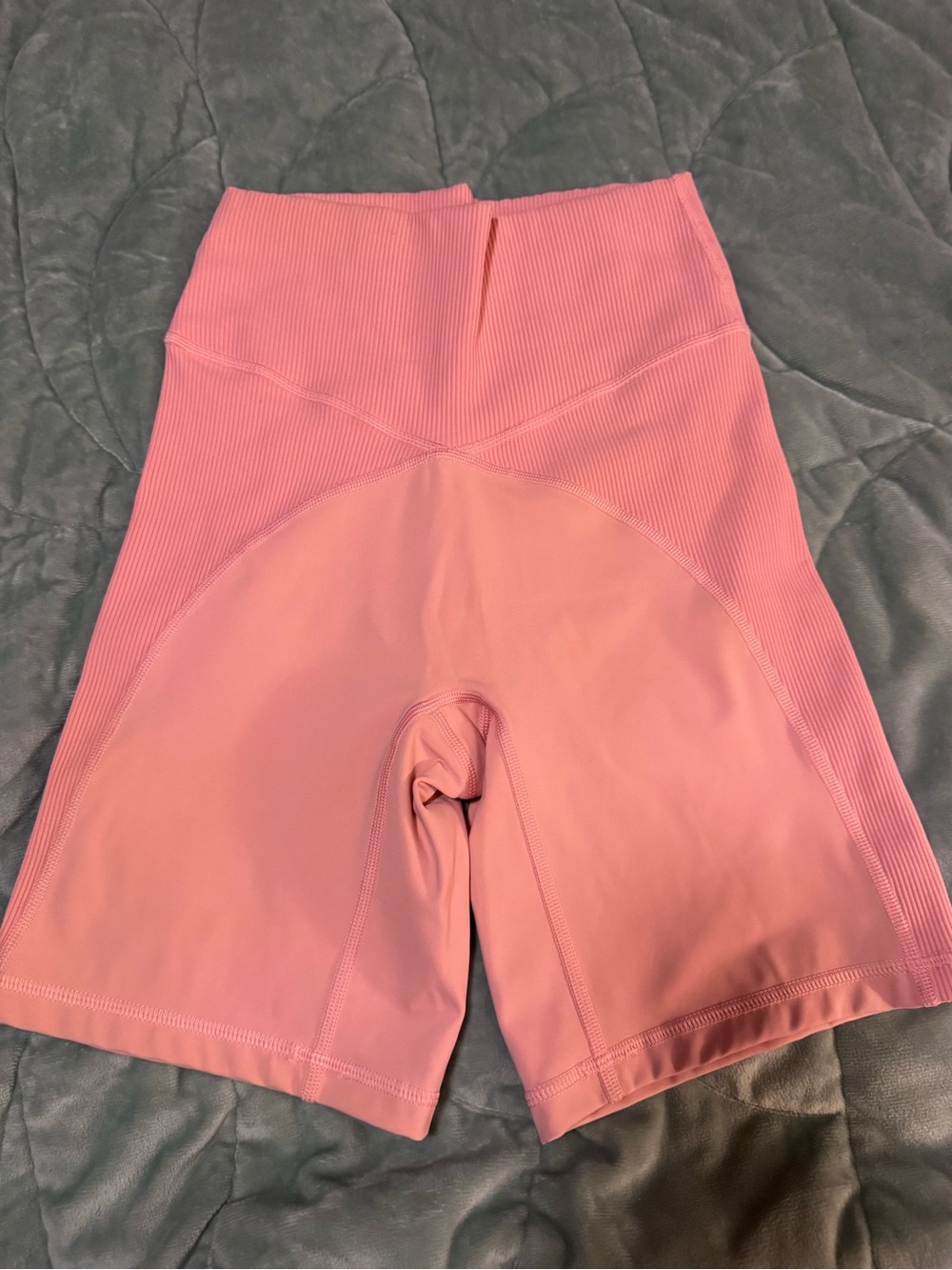 aerie Ribbed High-Waist Pink goals bike shorts size S